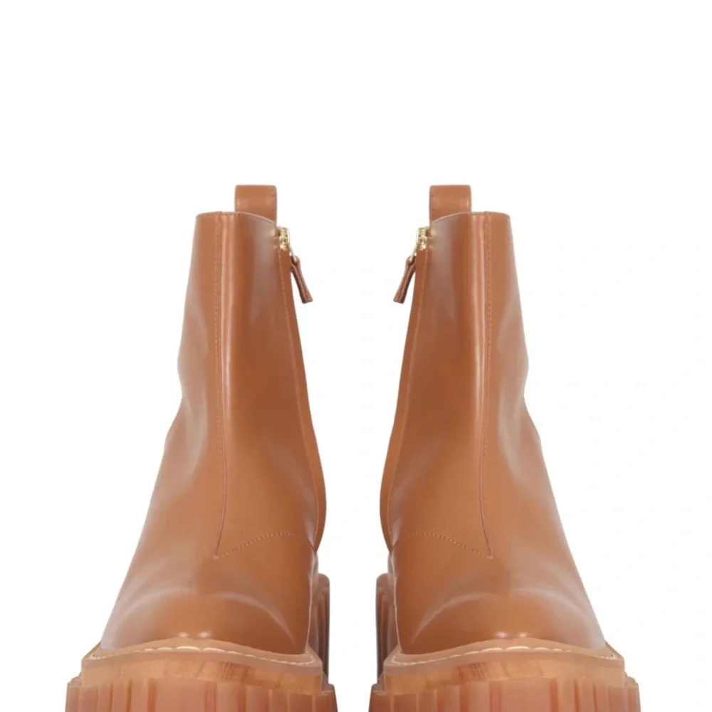 Stella McCartney Camel Ankle Boots with Platform Sole - Picture 2 of 6